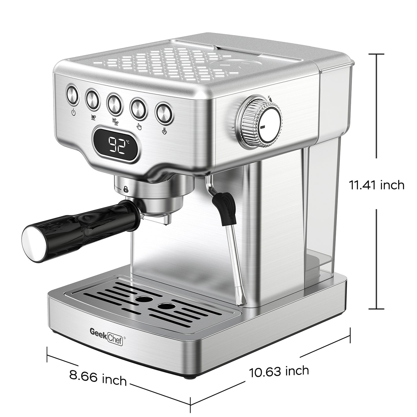 Geek Chef 20 Bar Espresso Machine With Milk Frother $165  NOW $120