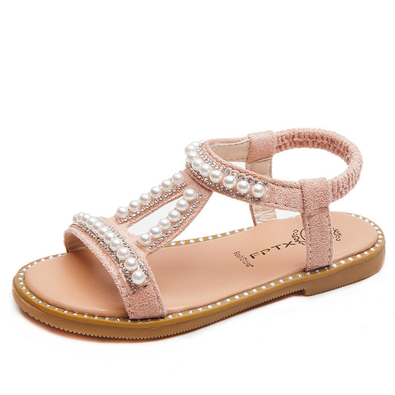 Summer Girls Pearl Toe Princess Sandals-E-DEALSSHOP