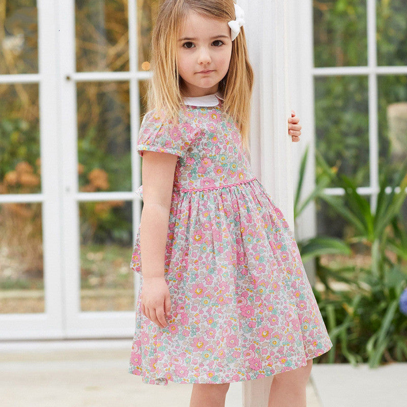 Princess Girl Cotton Short Sleeve Dress-E-DEALSSHOP