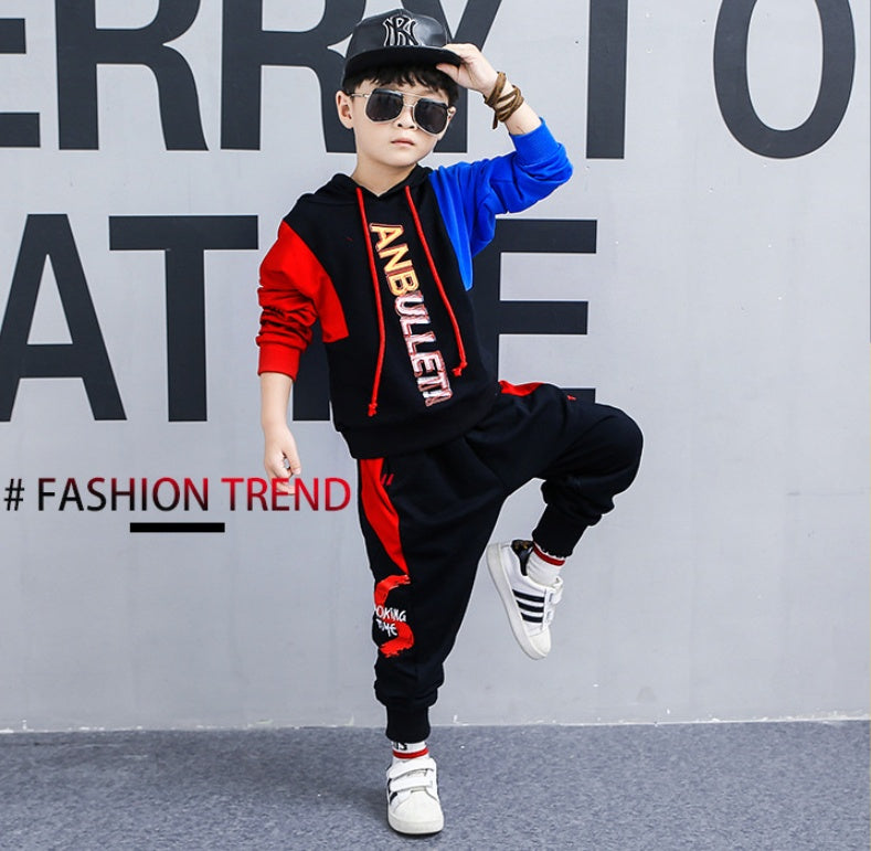 Stylish Boys long-sleeved sports two-piece suit-E-DEALSSHOP