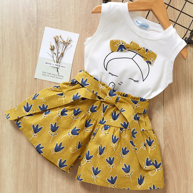 Baby Girl Clothes  Kids T-Shirt Shorts Suit-E-DEALSSHOP