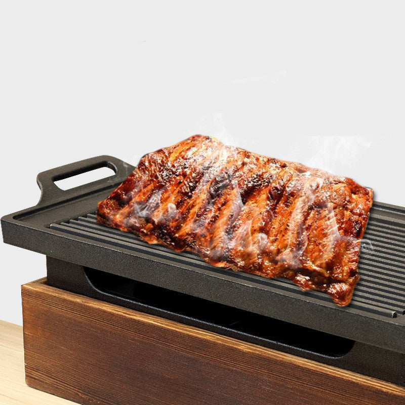 Wooden Seat Korean Style Grill Pan Grill Household Smokeless $110 NOW $80