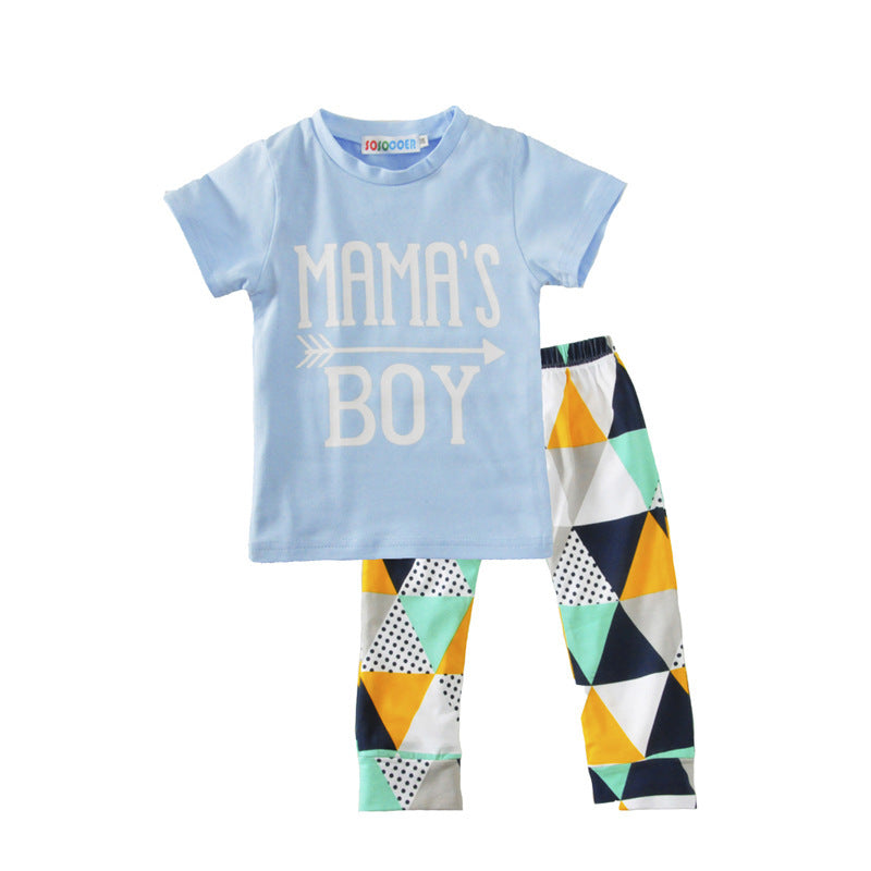 Baby Boy  T-Shirt Blue 2-Piece Suit-E-DEALSSHOP 