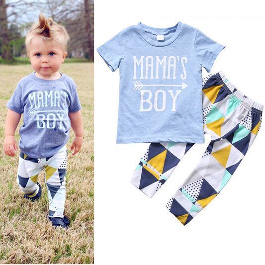 Baby Boy  T-Shirt Blue 2-Piece Suit-E-DEALSSHOP