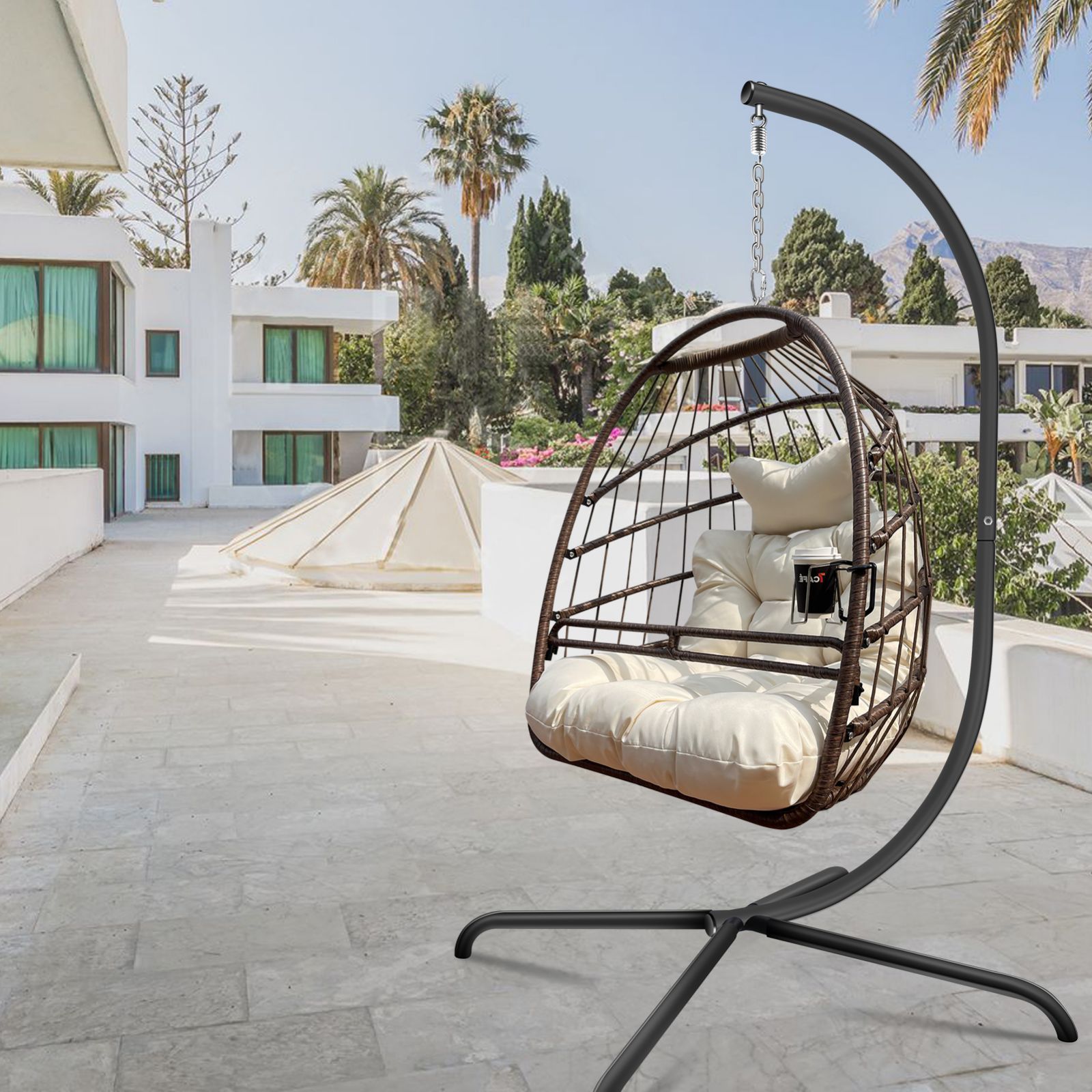 Swing Egg Chair With Stand Indoor / Outdoor-E-DEALSSHOP