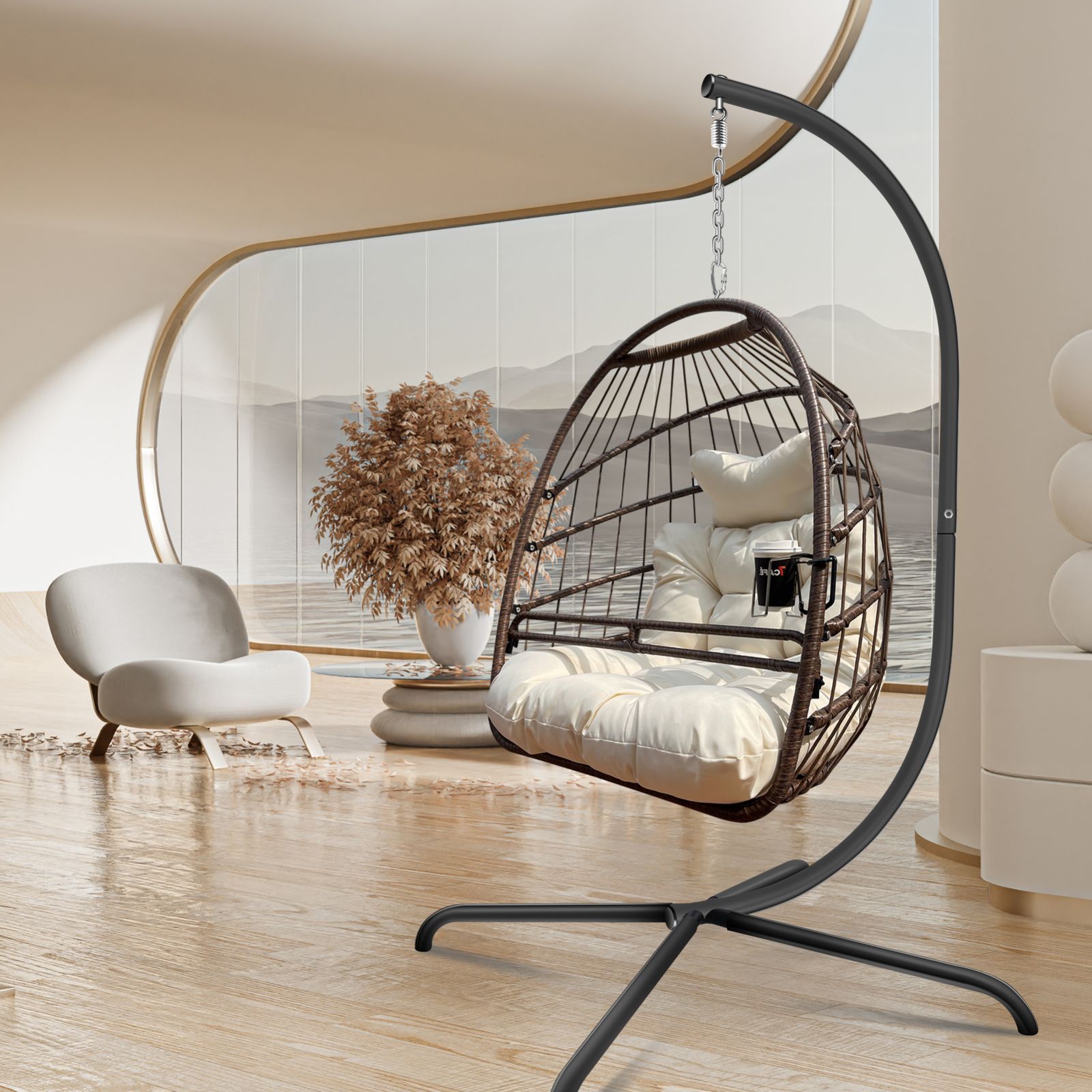 Swing Egg Chair With Stand Indoor / Outdoor-E-DEALSSHOP