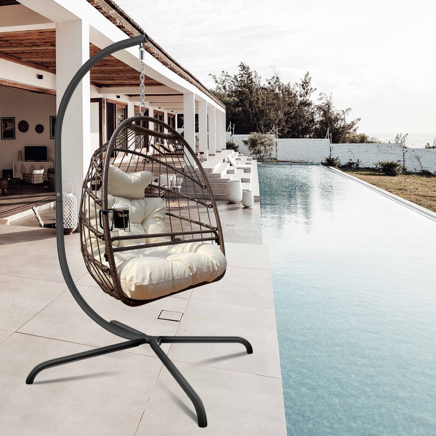 Swing Egg Chair With Stand Indoor / Outdoor-E-DEALSSHOP