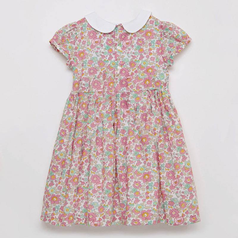 Princess Girl Cotton Short Sleeve Dress-E-DEALSSHOP