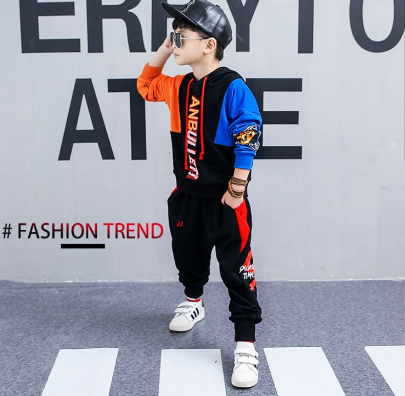 Stylish Boys long-sleeved sports two-piece suit-E-DEALSSHOP