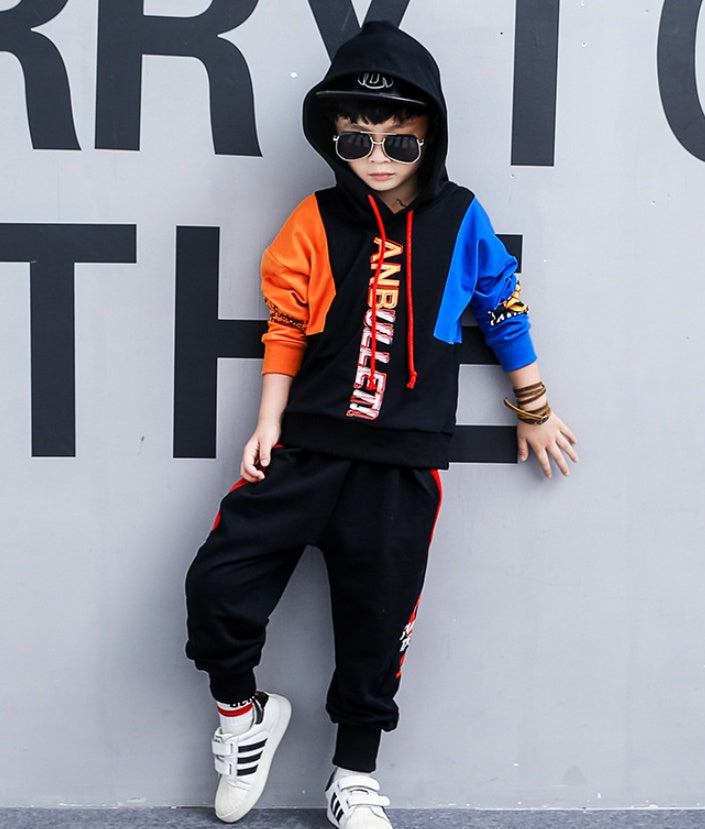 Stylish Boys long-sleeved sports two-piece suit-E-DEALSSHOP