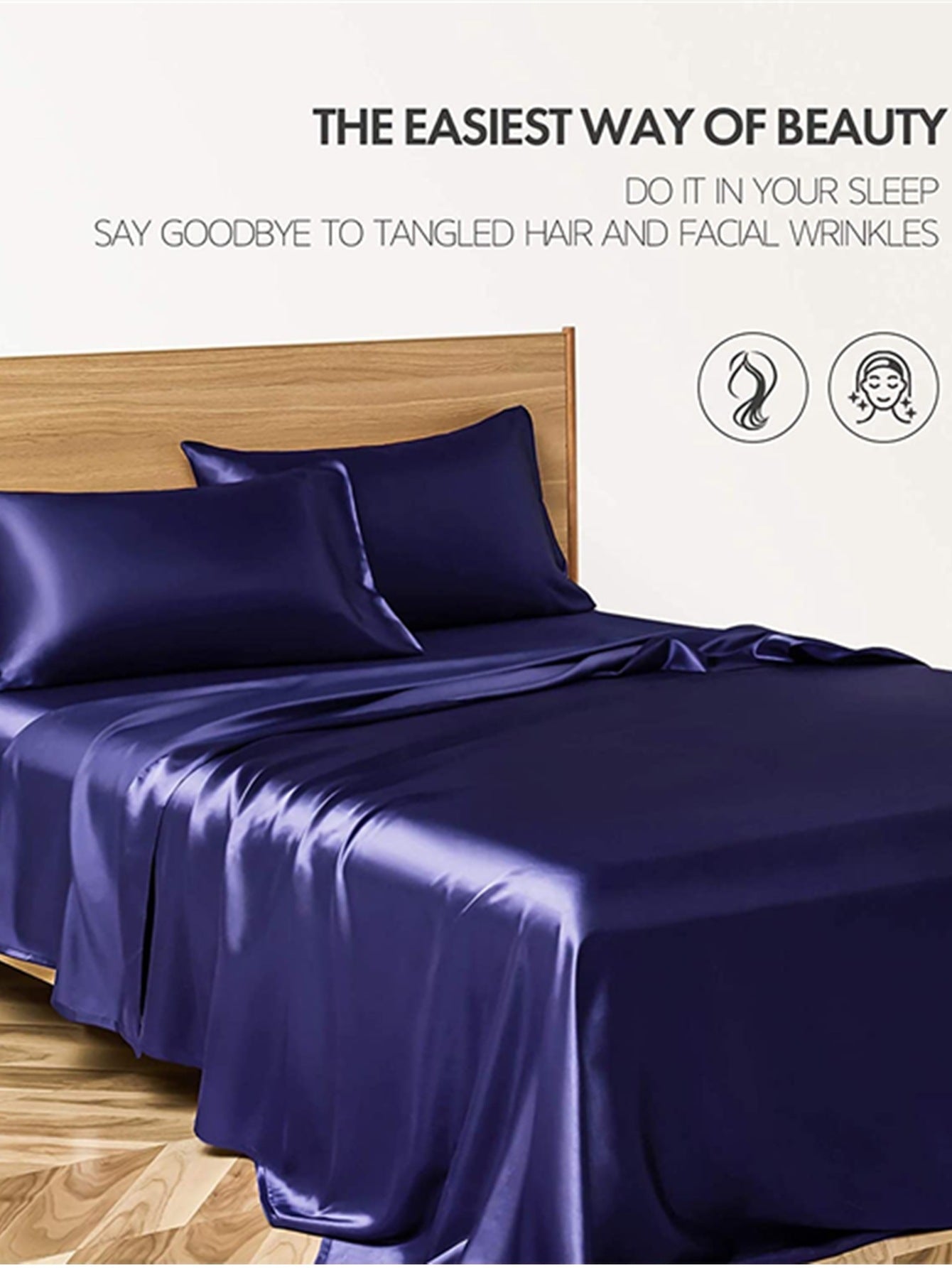 Four-piece Set Of Silk Bedding Sheets And Fitted Sheets $75 NOW $55