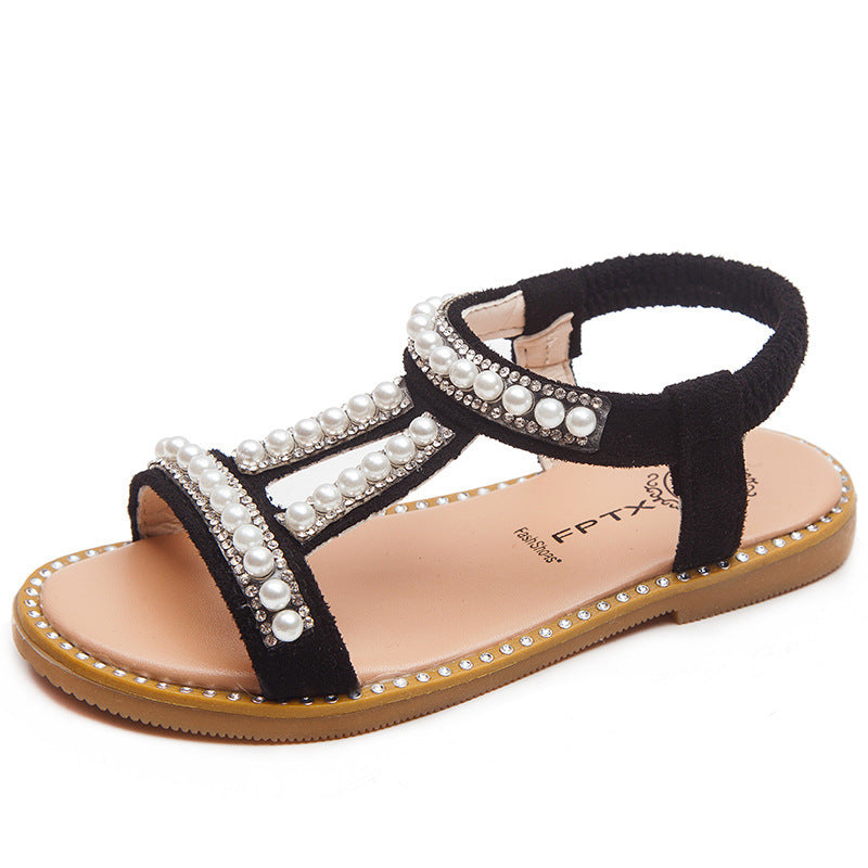 Summer Girls Pearl Toe Princess Sandals-E-DEALSSHOP