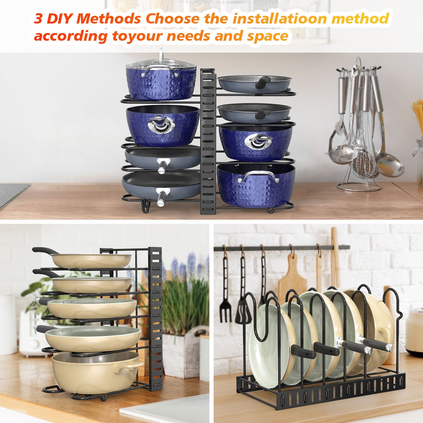 Pot And Pan Organizer, Pot Lid Holders & Pan Rack $46 NOW $39