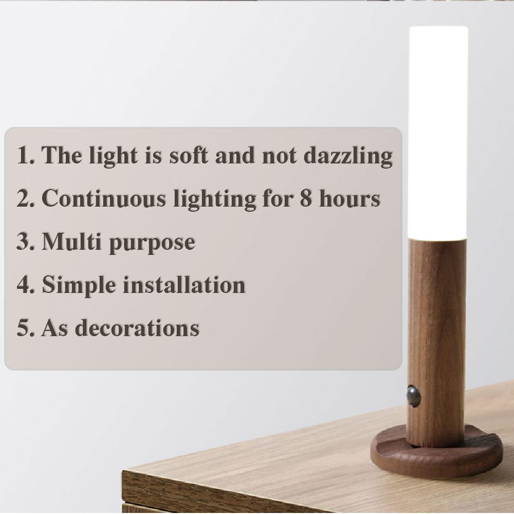 Auto LED USB Magnetic Wood Wireless Night Light-E-DEALSSHOP