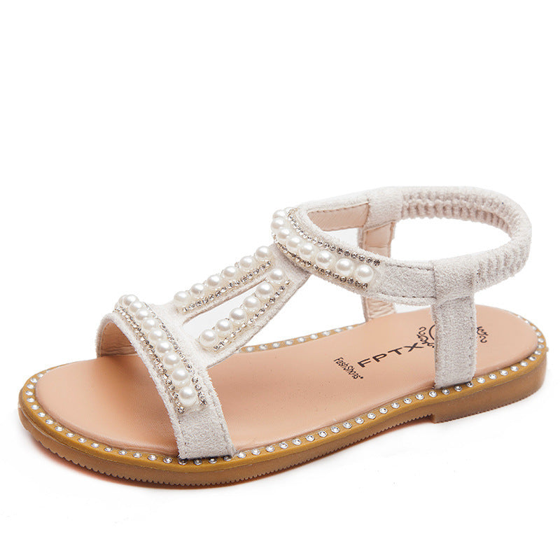 Summer Girls Pearl Toe Princess Sandals-E-DEALSSHOP